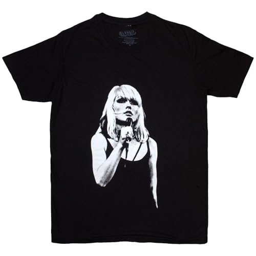 Image of Blondie Debbie Harry T Shirt Open Mic Logo Official Womens Skinny Fit Black M