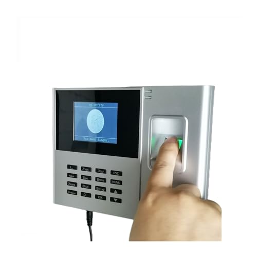 Reloj de control horario, de control asistencia con huella dactilar, reloj electrónico for empleados opción batería 2000 mAh para pequeñas empresas(Without Battery,English)