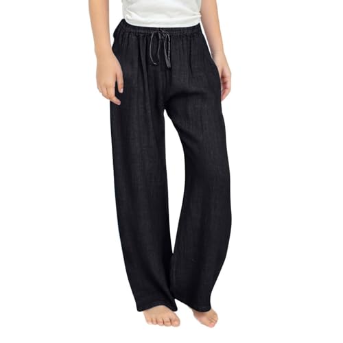 Pantalones de playa ligeros con mezcla de lino transpirable