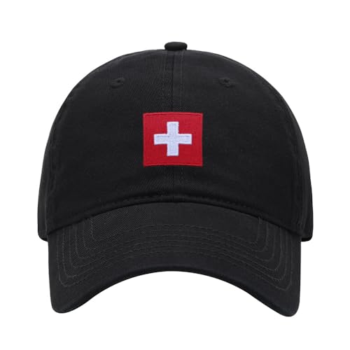 Gorra clásica bordada bandera suiza unisex
