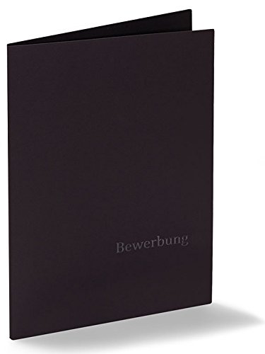 Fünf 3-teilige Bewerbungsmappen Executive-Exclusiv - Schwarz - mit Prägung