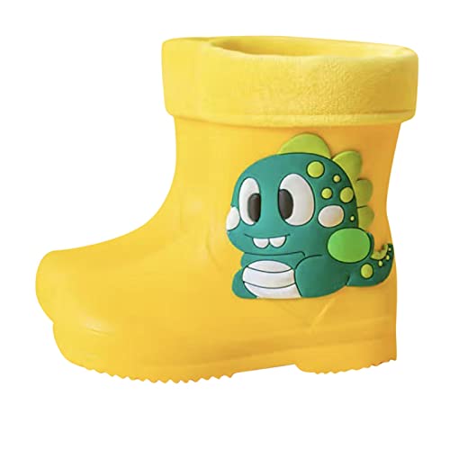 Cute Classic Children Rainboots PVC Rubber with Fleece Children Water Shoes Rain Boots Kids Baby Rain Boots Girls2