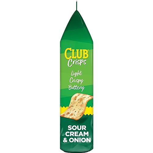 Club Cracker Crisps, Baked Snack Crackers, Party Snacks, Sour Cream and Onion, 7.1oz Bag (1 Bag)