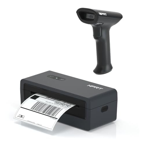 iDPRT Bluetooth Thermal Label Printer 4X6 Shipping Label Printer for Small Business with Bluetooth Barcode Scanner 1D 2D Scanner