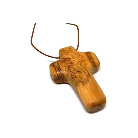 Olive Wood Square Chunky Comfort Cross Christian Cross Pendant - Made by HJW (Genuine Product) Cover
