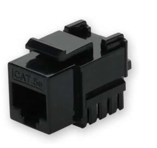 ADD-C5EUJK9D-BK CAT5e Keystone Jack, UTP Network Cable Punch-Down Connector, Dual IDC, Black