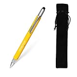 ETCBUYS Screwdriver Pen Pocket Multi-Tool 6 in 1 - Multi-Functional & Sturdy Aluminum DIY Tool, with Screwdriver, Stylus, Bubble Level, Ruler & Phillips Flathead Bit, Unique Gift Idea (Yellow)