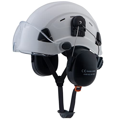 LOHASWORK ANSI Z89.1 Hard Hat with Visor and Ear Protection,OSHA ...