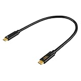 USB 3.1 Type C Gen 2 Cable 1ft, CableCreation USB C to USB C Cable with Power Delivery 3A Fast Charge 10Gbps Data, Built in E-Marker Chipset, Compatible with MacBook (Pro), Hard Drives, Black