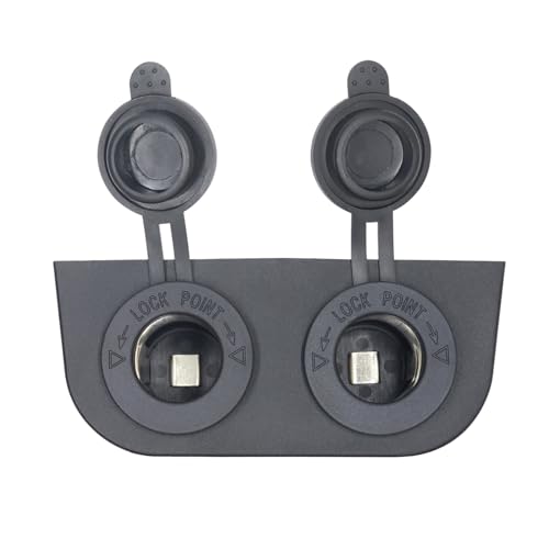 iztor 12-24 V Multi-functional Dual Hole Tent Socket Dual Cigarette Lighter Splitter Power Socket Female Power Outlet Adapter Waterproof Socket Combination for Portable Auto Electronic Devices