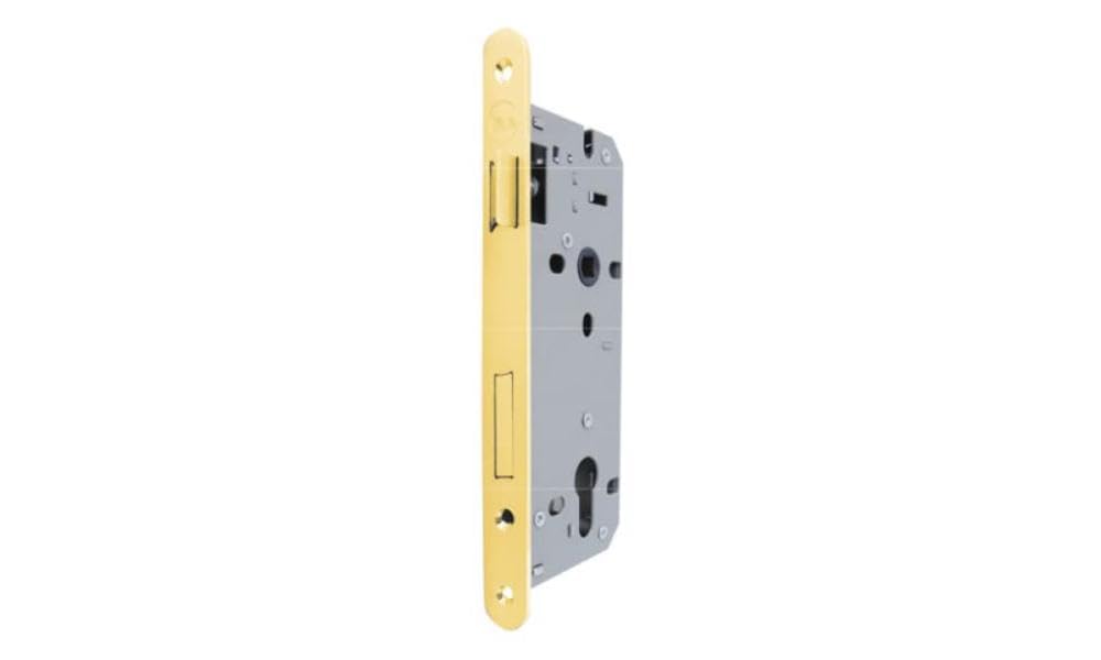 Yale Wooden Door Lock Y52X1050 Polished Brass, Round Edges, Entry 50mm