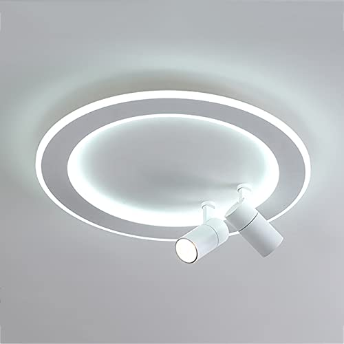 Plafonnier LED moderne blanc à gradation continue avec 2 spots orientables pour salon - 4