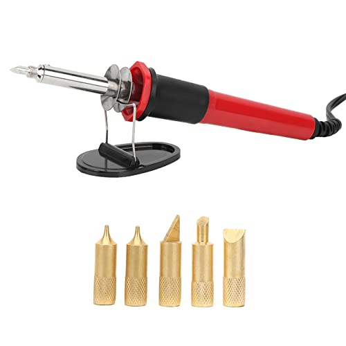 Kit de 7 piezas para quemar madera, bolígrafo pirográfico de temperatura ajustable con 5 puntas intercambiables, herramienta de quemador de madera para grabado y soldadura de cuero de madera