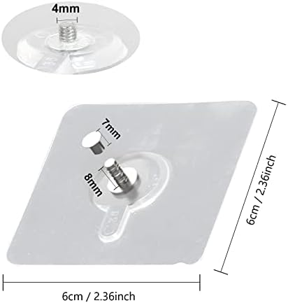 FOGAWA 10pcs Self Adhesive Hanging Nails Wall-Mounted Screw Hook 6cm Waterproof Seamless Screw Nail Free Wall Hook Screw Free Stickers No-Trace No Drilling for Bathroom Kitchen Home Decor