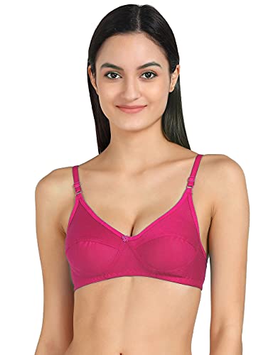 Image of PIBU-Net Bra Panty Set Lingerie Set Full Coverage Non-Padded Non-Wired Honeymoon Set(Pack of 2)(Color -Pink,Black) Model No:174