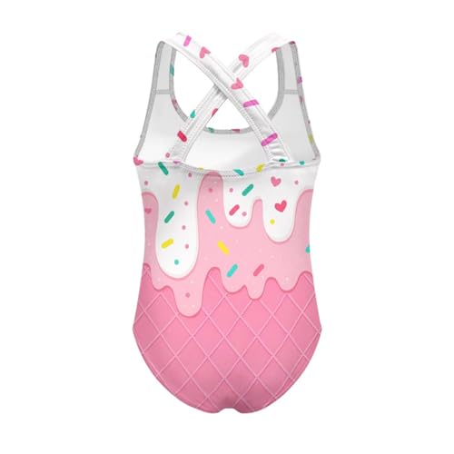 Image of Girls One Piece Swimsuits Summer Quick Dry Crewneck Beach Bathing Suit Cross Shoulder Strap Swimwear 5-14 Years