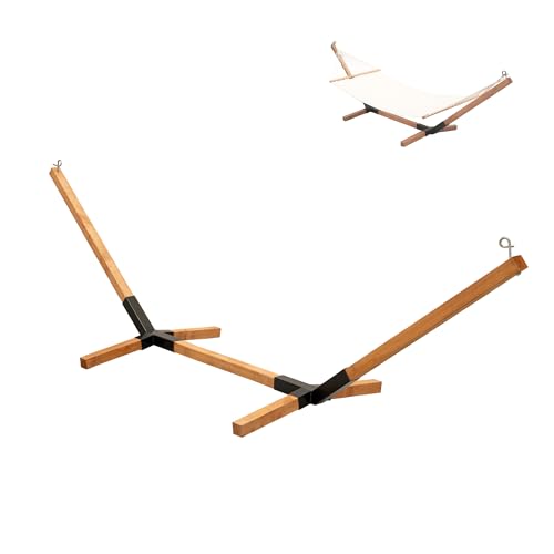 MOE UHANE Hamac en bois pour jardin et maison, montage rapide sans vis ni outils, bois naturel et raccords métalliques, compact, 100 % écologique, fabriqué...