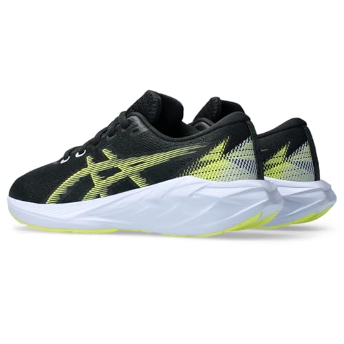 Asics Kid's NOVABLAST 5 Grade School Running Shoe, 5.5, Black/Citron