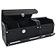 XCF Auto Kofferraum Organizer mit Deckel – 2-in-1 Modulares XXL-Aufbewahrungsbox, Multifunktionaler Kofferraumtasche aus Leder, ABS-Verstärkung, Push-Pull-Griff für SUV (92x29x31cm, Schwarz)