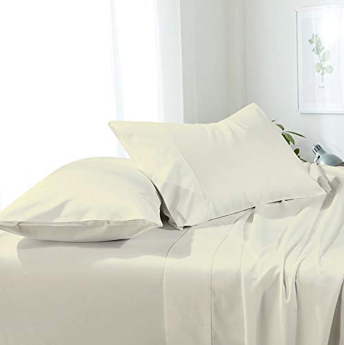 NON Sticky cotton Premium California King Waterbed Sheets, 4 Piece Egyptian Cotton Attached Sheet Set with 18