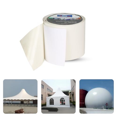 Image of PVC Tarpaulin Repair Tape for Quick Fixes | Self-adhesive and Waterproof | Best for Tarpaulin Repair, Pond lining, Fish tank, and Truck cover (9.5cm x 5m, length, White)