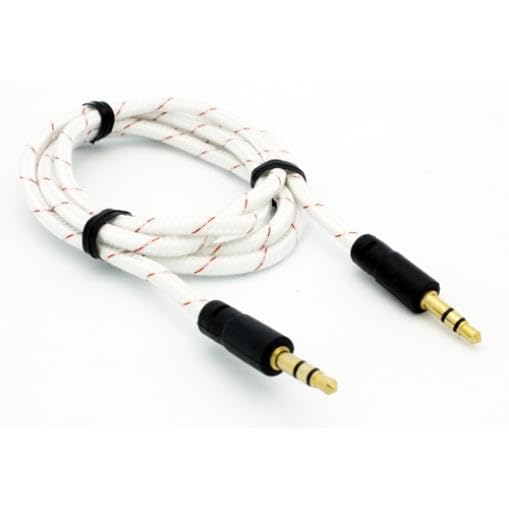 Cable Auxiliar 3.5mm Blanco Trenzado Compatible ASUS miniatura 2