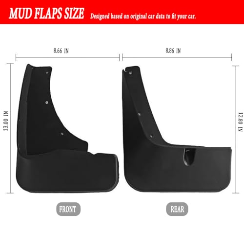 Image of Mud Flaps Mud Guards Fit for 2013-2014 Mitsubishi Outlander, Front & Rear Mud Splash Guards Accessories - 4 Pc, Black