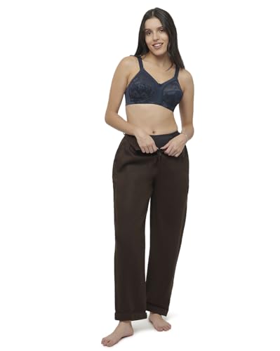 Image of Triumph International Doreen Bra For Women Non Wired Non Padded Wireless Bra Full Coverage Raschel Lace Lingerie Classic High Center Bridge Support Wide Straps Big Cup Bra for Larger Busts Pack Of 1