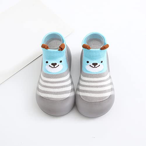 Baby Sneakers Girls Boys Spring and Summer Cute Toddler Shoes Breathable Duck Soft Rubber Sole (Grey, 6.5 Toddler)3