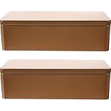 SHINEOFI 2 piezas Cajas Metálicas Rectangulares con Tapa para Té y Almacenamiento de Compacto y Ligero para Infusiones Joyas y Objetos Pequeños Diseño Dorado Elegante para Cocina y Hogar
