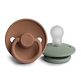 FRIGG Silicone Baby Pacifier | Made in Denmark | BPA-Free (Sage/Peach Bronze, 0-6 Months)
