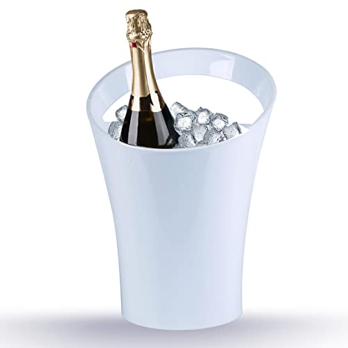 Yobansa Cubo de hielo de 4 L, de plástico, para champán, vino, frutas y verduras (Clear0A) Cover