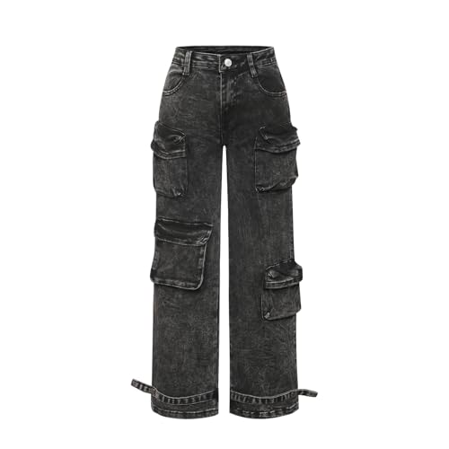 Boys' Cargo Jeans Wide Leg Pants Multiple Pockets Elastic Jeans Fashion Kids Age 3-16