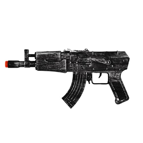 Fusil Jouet AK-47 avec Effets Sonores et Étincelles, 29 cm, Noir, Réplique Réaliste pour Déguisement Enfant, Jouet Simulation Action & Aventure