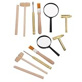Yardwe Archäologisches Ausgrabungsset mit Mini Holzhammer Meißel Pinsel und Lupe Robustes Fossilien Grabwerkzeug für Outdoor und Indoor Pädagogisches Entdeckerspielzeug für Jungen und