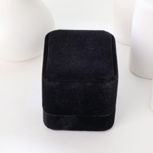 Black Fancy Ring Box Jewelry Box Ring box - Genuine Velvet4