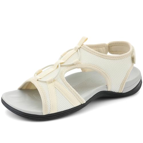 Image of UBFEN Womens Hiking Sandals Comfortable Walking Sandals Summer Sport Breathable Arch Support