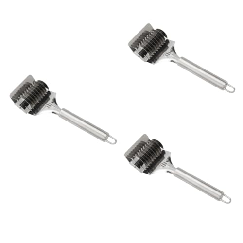 Luxshiny 3pcs Stainless Steel Pasta Cutter Tool Multi Purpose Noodle Maker with Lattice Roller Docker for Cutting Noodles Parsley Garlic and Ginger Kitchen Cooking Essential