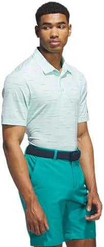 adidas Men's Ultimate365 Mesh Glimmer Print Polo Shirt, Semi Flash Aqua, Small - 4