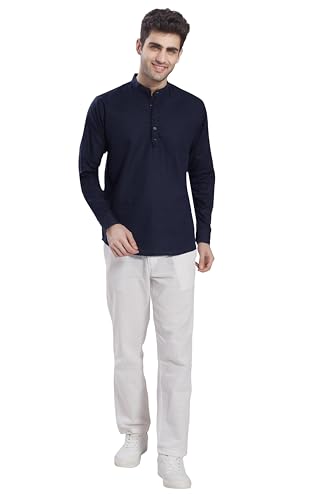 Image of DIVISIVE Men's Slim Fit Full Sleeves Cotton Short Kurta