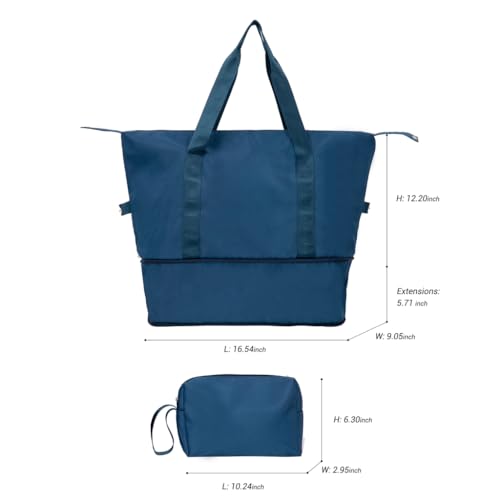 Maximize Packing Space with Expandable 5-Piece Luggage Set, Lightweight Hard Shell with 360° Wheels, Dark Blue4