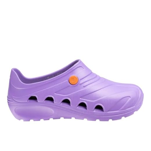 Oxypas Safety Jogger Zuecos Ligeros para Hombres y Mujeres 39/40 EU - OXYVA - Zuecos Antideslizantes, Antibacterianos, Antiestáticos y Antifúngicos, Zapatos de Seguridad, Morado