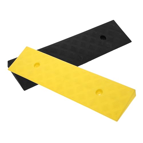 Rampa para vehículo 2 pcs caucho 3 cm alto amarillo negro