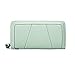 Eco Memos Portefeuille pour Femmes en Cuir PU Longue Bourse d'argent Simple Pliant Carte Portefeuille Fille Embrayage Rétro Portefeuille à Glissière (Vert Clair)