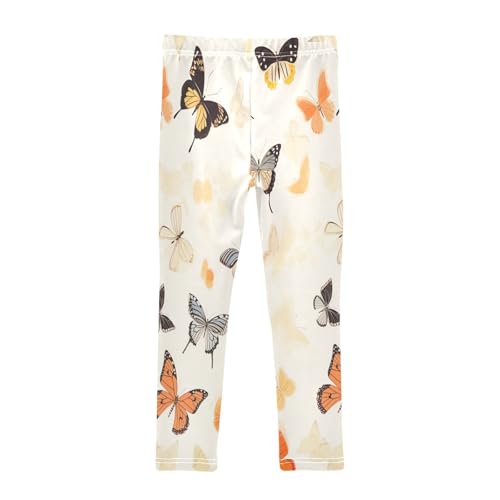 Toddler Girls Leggings Printed Yoga Pants Leggings Black Yellow Butterfly for Kids2