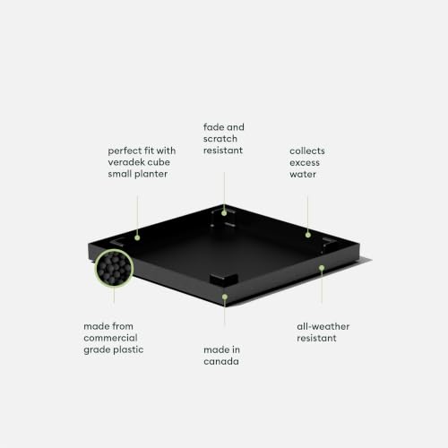 Image of Veradek Block Series Cube Planter & Drip Tray - Square Outdoor Planter Set