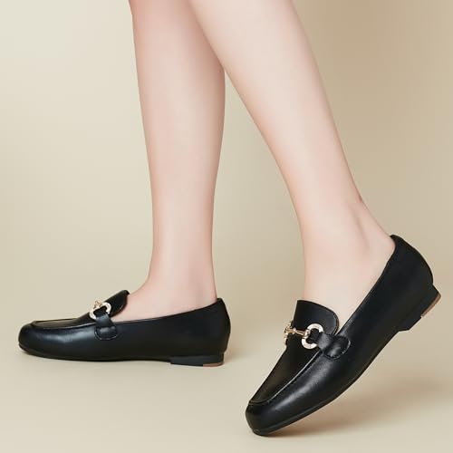 Image of DeYashopin Womens Loafers Shoes Fashion Low Heel Slip on Shoes Comfortable Driving Flats