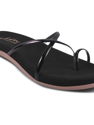 Image of JM LOOKS Women's Flat Sandals Toe Ring with Cross Strap Stylish Slip-On Flats | Comfortable Casual Sandals