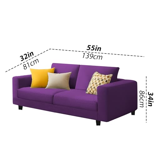 Image of Galib 2 Seater Sofa Set for Living Room (Purple Fabric) Premium Fabric Sofa Set