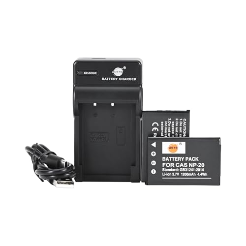 2 baterías NP-20 y cargador DC75U compatible con Casio Exilim